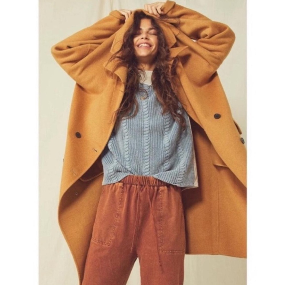 Free People - Adore You Wool Coat in Camel - Size XS